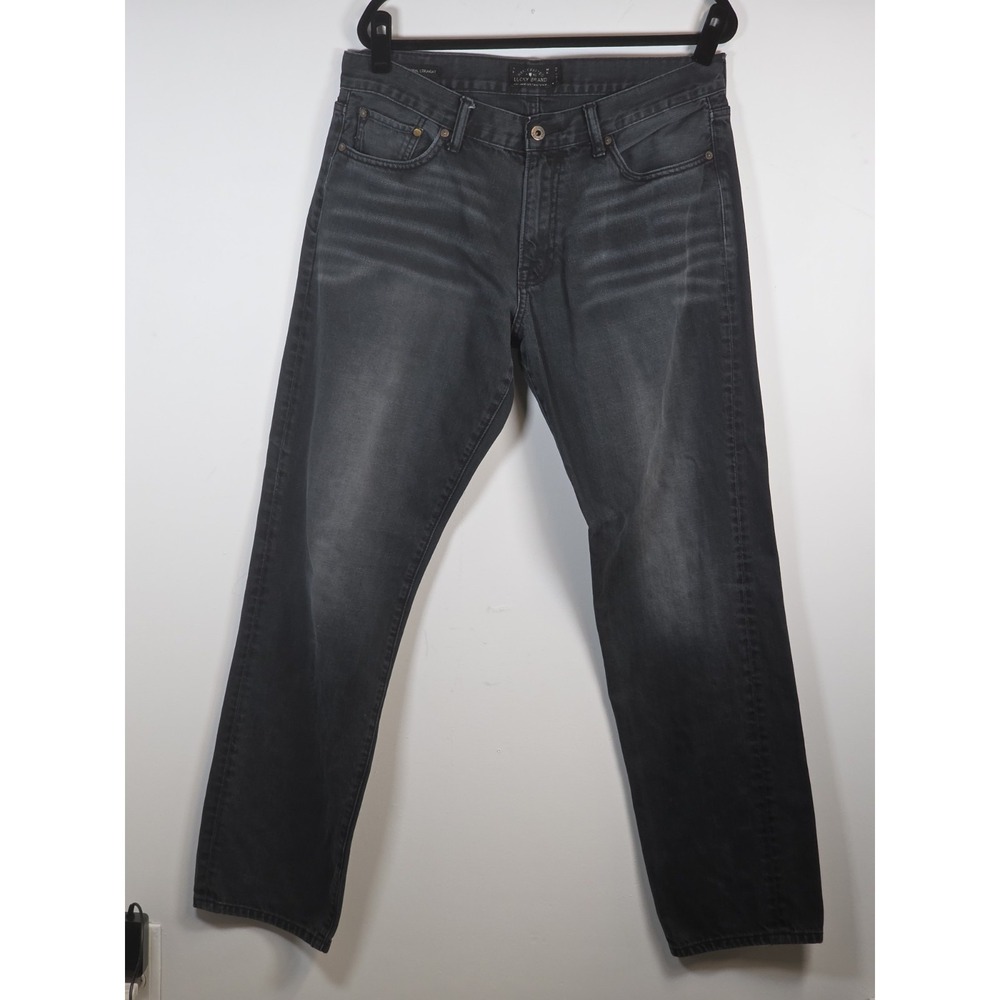 Lucky Brand Mens 36x34 221 Original Straight Fit Black Denim Jeans Pants Classic